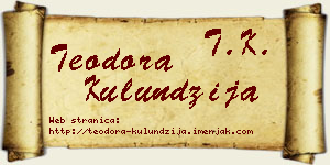 Teodora Kulundžija vizit kartica